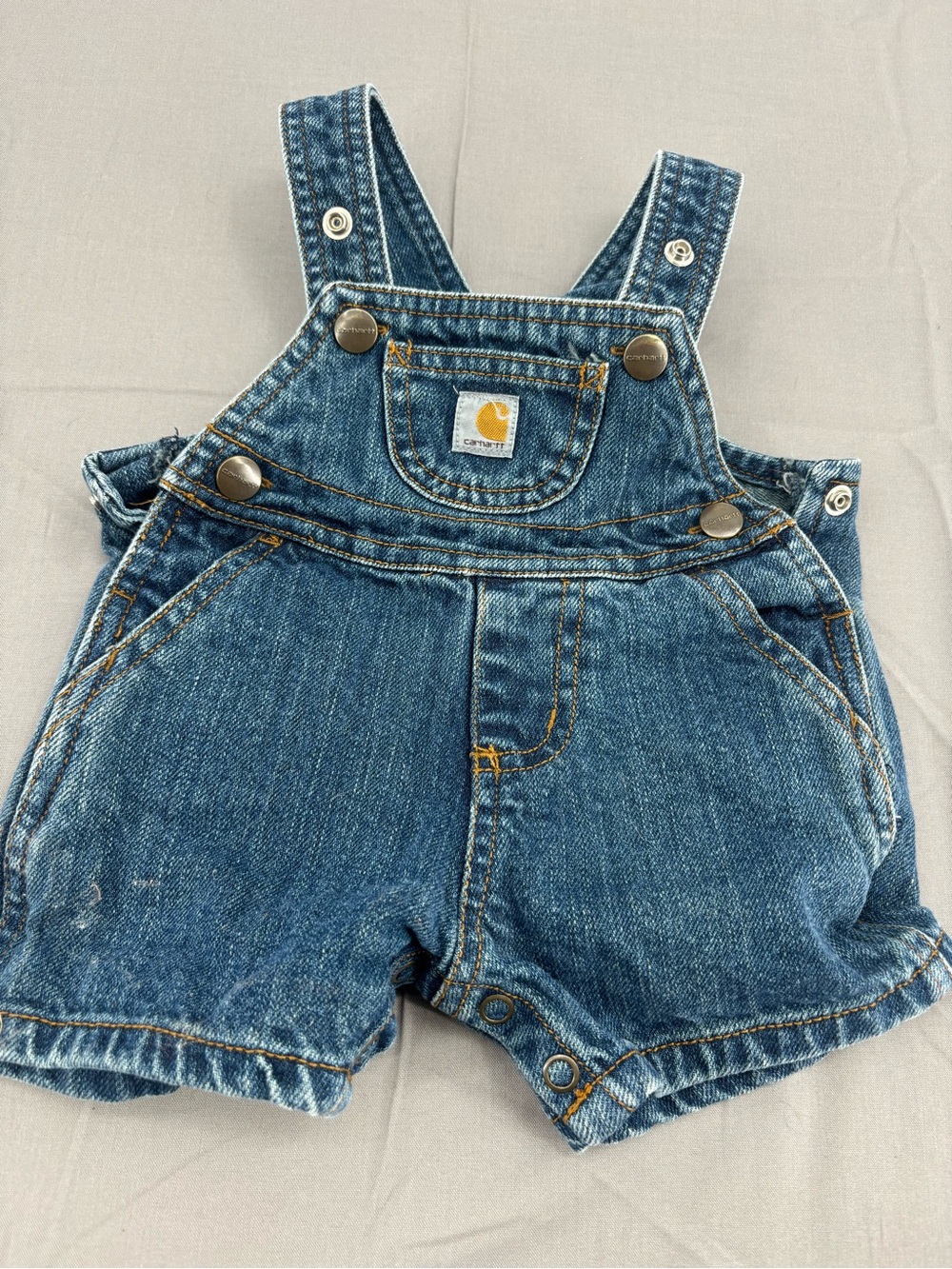 Carhartt Denim Short Overalls - Blue